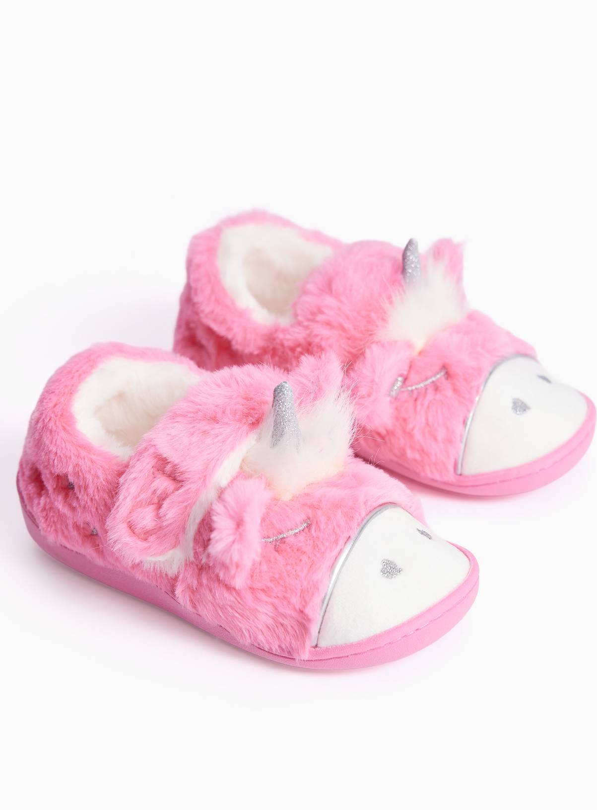 Pink Unicorn Full Cupsole Slippers 6-7 Infant - Image 2